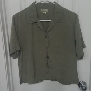 Green Silk shirt